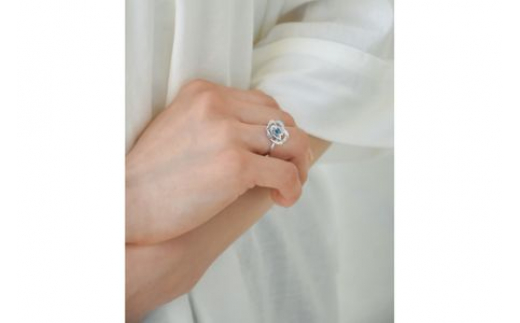 Blue Rose Pt トパーズ ダイヤモンドリング レディース ジュエリー アクセサリー【14号】|株式会社菜畑