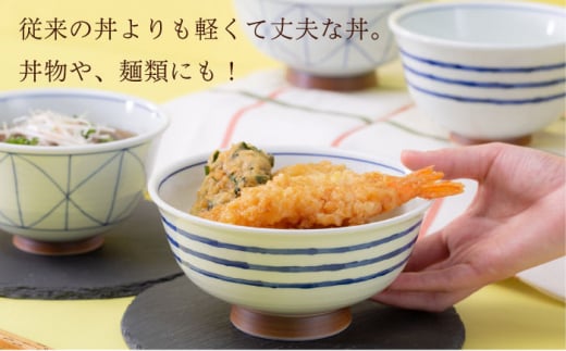 波佐見焼】軽量お好み丼・どんぶり 各2個セット 食器 皿 鉢【西海陶器