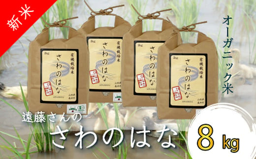 【令和6年産新米】【オーガニック米】遠藤さんの「さわのはな」8kg(2kg×4袋)_A082(R6) 692827 - 山形県長井市