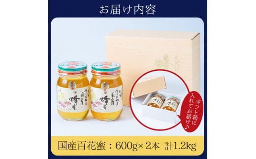 No.386 鹿児島春の花の蜂蜜 国産百花蜜(600g×2・計1.2kg)【伊集院物産