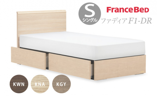 フランスベッド ファディア FAD-F1 DR（引き出し付き260mm） 【 マットレスセット 】 S シングル R-314