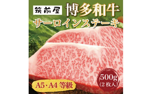 A5 A4 等級使用 博多和牛 サーロイン ステーキ用 500g(2枚入) [a0187] 株式会社チクゼンヤ ※配送不可：離島【返礼品】添田町 ふるさと納税 990485 - 福岡県添田町