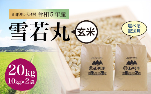 令和5年産 雪若丸 【玄米】 20kg（10kg×2袋）＜配送時期指定可＞ 山形