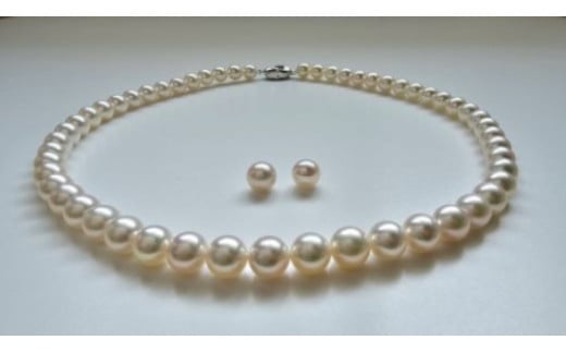 ネックレス鑑別書付アコヤ真珠ネックレスセット 8.0~8.5ミリ 高品質パール 日本産新品