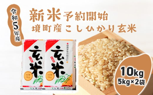 S247 【令和5年産】境町のこだわり「こしひかり」 玄米10kg（5kg×2袋）