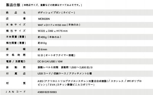 大阪府高槻市のふるさと納税 ボディシェイプガン ネイビー/MCB020N