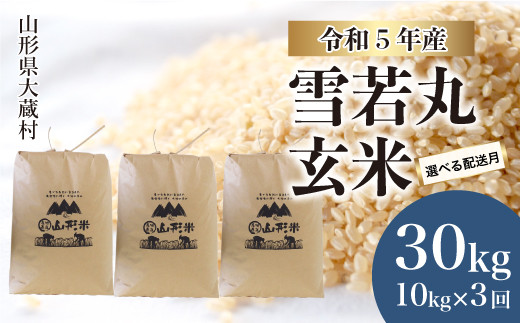 令和5年産 大蔵村 雪若丸 【玄米】 定期便 30kg（10kg×1カ月ごと3回お届け）＜配送時期指定可＞|株式会社ちいき物産（もがみ南部営業所）