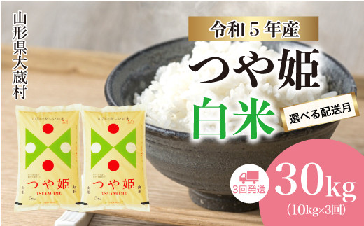 令和5年産 大蔵村 特別栽培米 つや姫 【白米】 定期便 30㎏（10kg×1カ月間隔で3回お届け）  ＜配送時期指定可＞|株式会社ちいき物産（もがみ南部営業所）