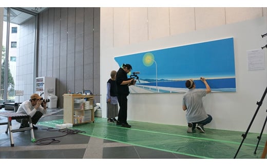 壁掛け壁画　小田原の風景など　大型オリジナルアート　壁のサイズに合わせたキャンバス作品　4メートル程度まで　海　山　空 1023939 - 神奈川県小田原市