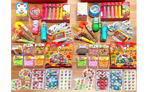 F146　おうちで駄菓子屋さん4個と120gオールシーズンチョコ・120ｇあまおう苺オールシーズンチョコ各6袋のセット