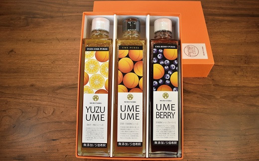 京都丹波産の完熟梅だけを使った梅ピューレ「UME UME」。ほどよい甘酸っぱさと梅の香りがしっかりと残りますが、後味はすっきり。