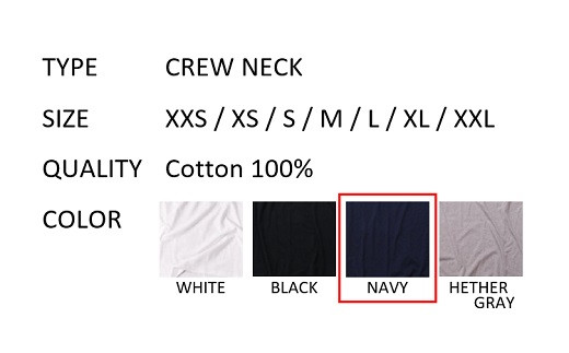 【選べるサイズ】 EIJI T－SHIRT クルーネック ネイビー SM15