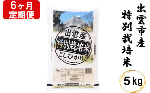 特別栽培米　出雲市産コシヒカリ　5ｋｇ×6回　定期便6ヵ月　お米　【6-009】 1004332 - 島根県出雲市