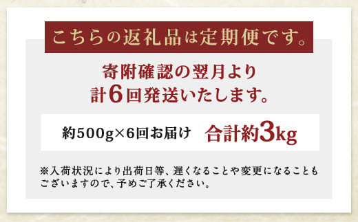 【6ヶ月定期便】長崎県産 本マグロ赤身 500g 