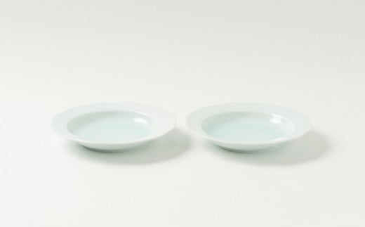 伊万里焼 虎仙窯 青白磁スープ皿(小)2枚セット