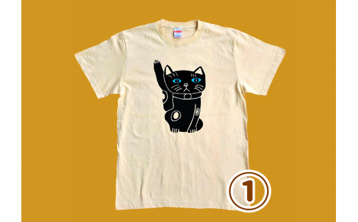 オリジナル 手刷り Tシャツ [まねきねこ XLサイズ]メンズ レディース かわいい おしゃれ 通年 日用品 シャツ Sサイズ Mサイズ Lサイズ XLサイズ イラスト 人気 おすすめ