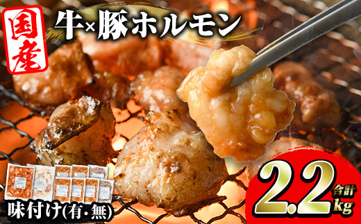 スターゼン特選！国産！牛×豚ホルモン食べ比べ4種セット(合計2.2kg