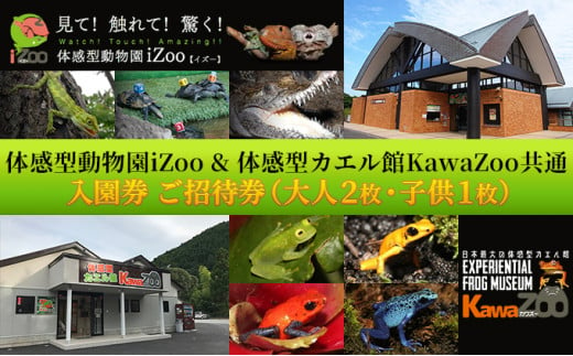 イズー カワズー (大人2名・子供1名） 共通入園券 爬虫類 動物園 河津町 観光[№5227-0390]