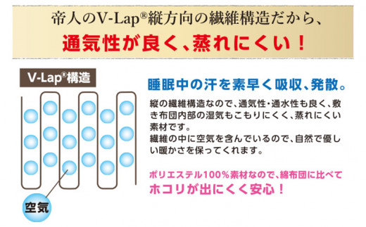 洗える！オールシーズン軽量体圧分散v-lap®敷き布団 - 福岡県田川市