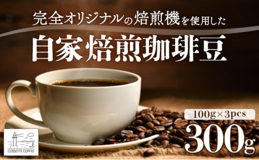 自家焙煎 コーヒー豆 オリジナルブレンド100g×3個セット 300g 
