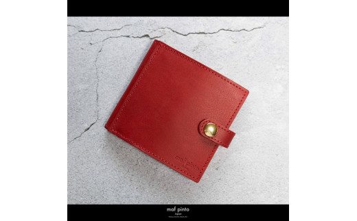 maf pinto (マフ ピント) 二つ折り財布 スナップボタン付き レッド レザー 本革 日本製