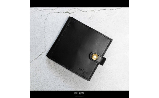 maf pinto (マフ ピント) 二つ折り財布 スナップボタン付き ブラック レザー 本革 日本製