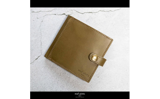 maf pinto (マフ ピント) 二つ折り財布 スナップボタン付き オリーブ レザー 本革 日本製