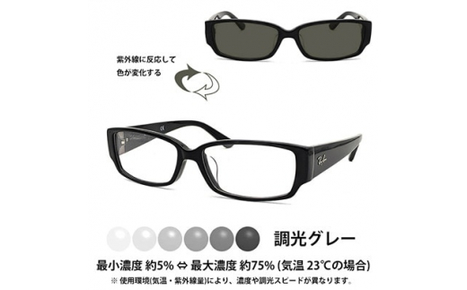 国産調光レンズ使用オリジナルレイバン色が変わるサングラス(RX5250 5114)　グレーレンズ【1425220】