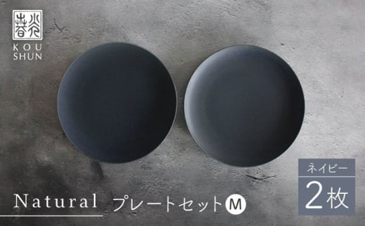 波佐見焼】Naturalシリーズ プレート M 2枚セット（ブラック） 皿