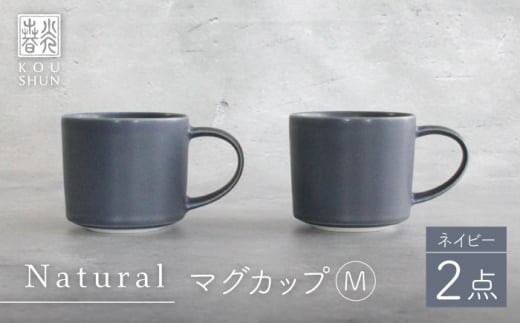 【波佐見焼】Naturalシリーズ マグカップ M 2個セット （ネイビー） マット【光春窯】 [XD98] 1012666 - 長崎県波佐見町