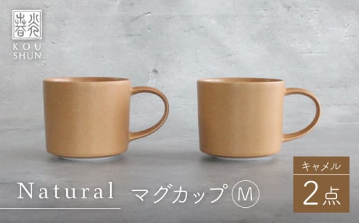 [波佐見焼]Naturalシリーズ マグカップ M 2個セット (キャメル) マット[光春窯] [XD90]