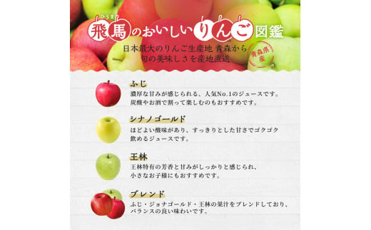JA相馬村のりんご 無添加りんごジュース詰め合わせ1L×6本【弘前市産