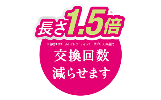 エリエール トイレットペーパー 長持ち 45m ダブル 12ロール × 6パック ( 72個 ) 1.5倍巻き 1.5倍 備蓄品 生活用品 防災  日用品 【1352855】|株式会社セイノー商事（津山市）