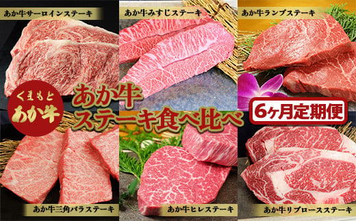 FKP9-519 【6ヶ月定期便】あか牛ステーキ食べ比べ 1028618 - 熊本県球磨村