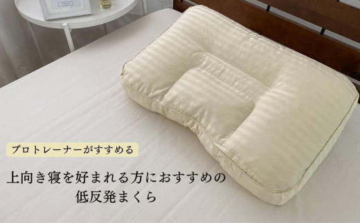 《上向き寝におすすめ 低反発枕 ブルー枕カバー付》上向き低反発BL 1016378 - 和歌山県和歌山市