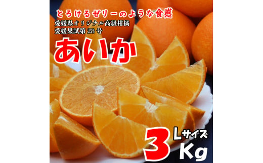 【先行予約】あいか 約3kg Lサイズ 15玉 ＜11月下旬～発送＞ みかん 柑橘 フルーツ 個包装 果物 愛媛 松山