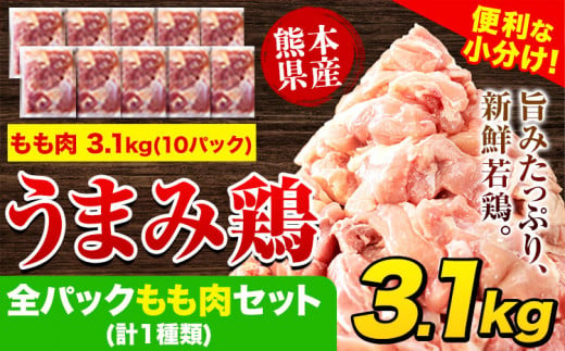 鶏肉 うまみ鶏 全パックもも肉セット(計1種類) 合計3.1kg 冷凍 小分け [1-5営業日以内に出荷予定(土日祝除く)]