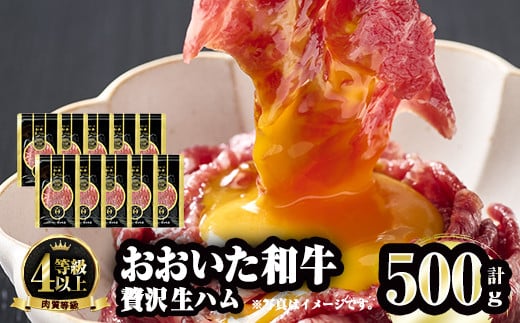 おおいた和牛 生ハム (計500g・50g×10P) 国産 牛肉 もも肉 ハム A4 和牛 ブランド牛 小分け おつまみ 大分県 佐伯市 【FW009】【 (株)ミートクレスト】 533600 - 大分県佐伯市