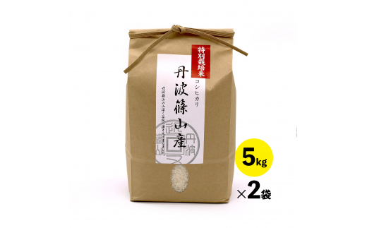 特A ランク米【特別栽培米】丹波篠山産コシヒカリ 5kg　2袋