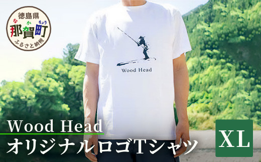 Wood HeadオリジナルロゴTシャツ XLサイズ WH-10-4 徳島 那賀 白Tシャツ Tシャツ 半袖シャツ 半袖 ロゴ おしゃれ おみやげ お洒落