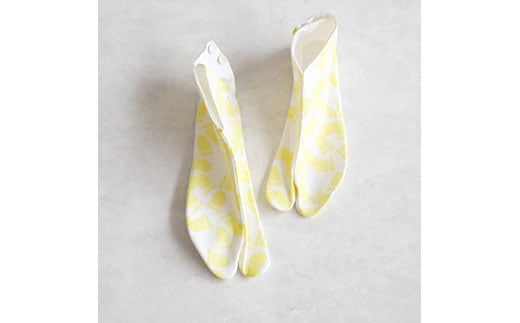 青山足袋（半足袋、商標登録済こはぜ2枚付き）カラー：黄色　サイズ：20.0cm