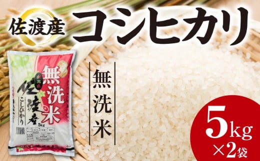 佐渡産コシヒカリ　5kg×2袋（無洗米） 830659 - 新潟県佐渡市