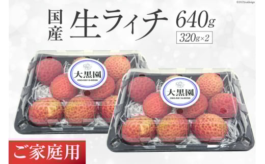 【期間限定発送】 ご家庭用 生ライチ 320g×2パック [大黒園 宮崎県 日向市 452060923] 果物 フルーツ 国産 宮崎産 訳あり 561362 - 宮崎県日向市
