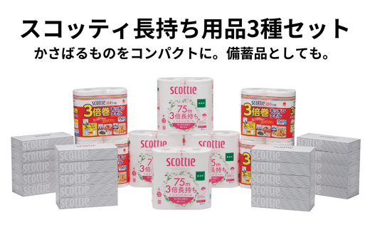 10/31受付終了＞スコッティ長持ち用品3種セット（ティシュー