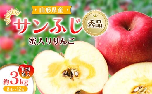 【先行予約・令和5年11月下旬発送】限定数 山形県 蜜入りりんご サンふじ 3kg FSY-0860 1041279 - 山形県山形県庁