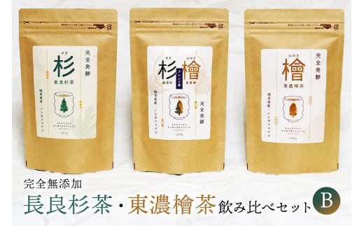 「長良杉茶」「東濃檜茶」飲み比べセットＢ　完全無添加 284866 - 岐阜県可児市