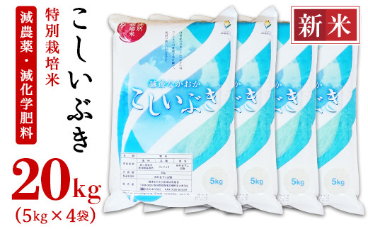 ふるさと納税 75-3K201新潟県長岡産特別栽培米こしいぶき20kg（5kg×4袋