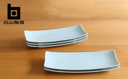 未使用　白山陶器　長方皿 長方皿(中) 白磁　5枚セット