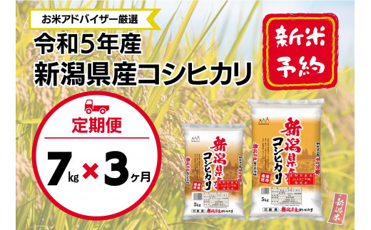 新米予約】【3ヶ月連続お届け】令和5年産 新潟県産 コシヒカリ 7