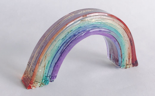 虹のオブジェ《ガラス製・大・ティントカラー》1個